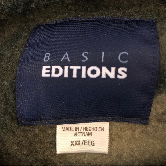 Basic Editions Men’s Green Tan Camo Fleece 1/4 Zip Pullover Outdoors Cozy Sz XXL - Picture 4 of 8